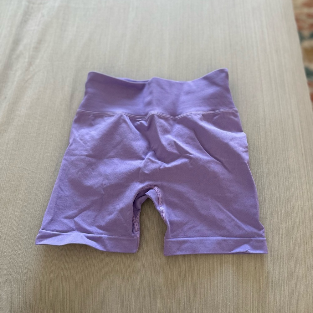 Lilac purple workout shorts
